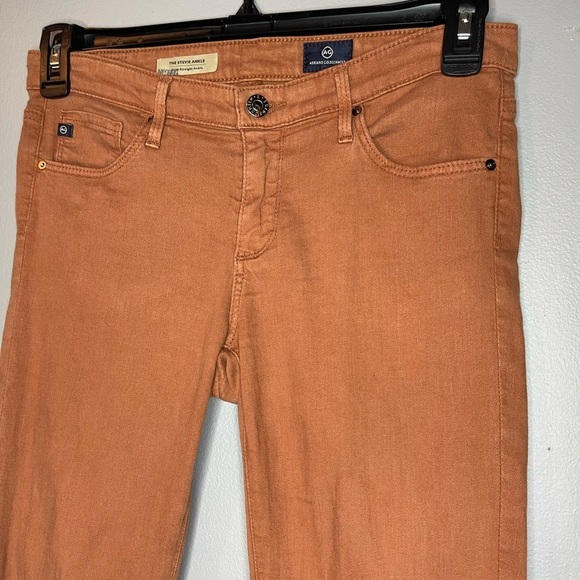 AG Adriano Goldschmied Stevie Ankle Jeans Burnt Orange Size 27 Slim Fit - Picture 1 of 14